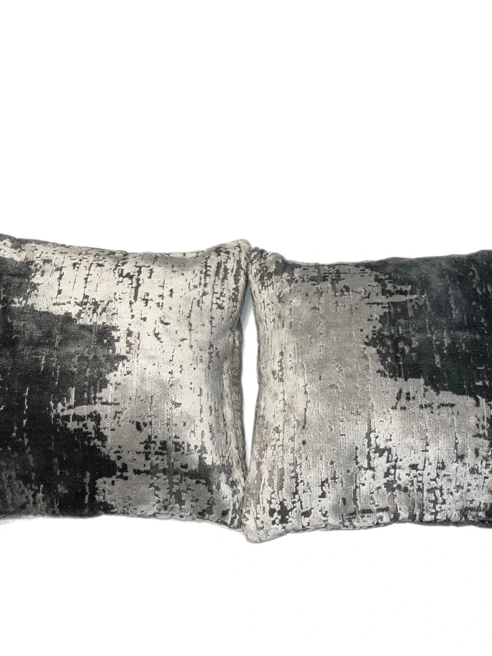 NWOT West Elm MCM 2 Pillow Covers Velvet Silver/ Gray 18x18